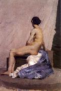 Henrique Pousao Model painting oil painting